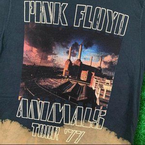Pink Floyd Tall T-Shirt Animals Tour 77 Front and Back Navy Tee